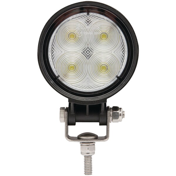 Seachoice White LED Flood Beam Round Work Light, 12/24V, 4 LEDs, 670 Lumens 51601 - main